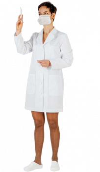 Халат медицинский женский модель "002", белый